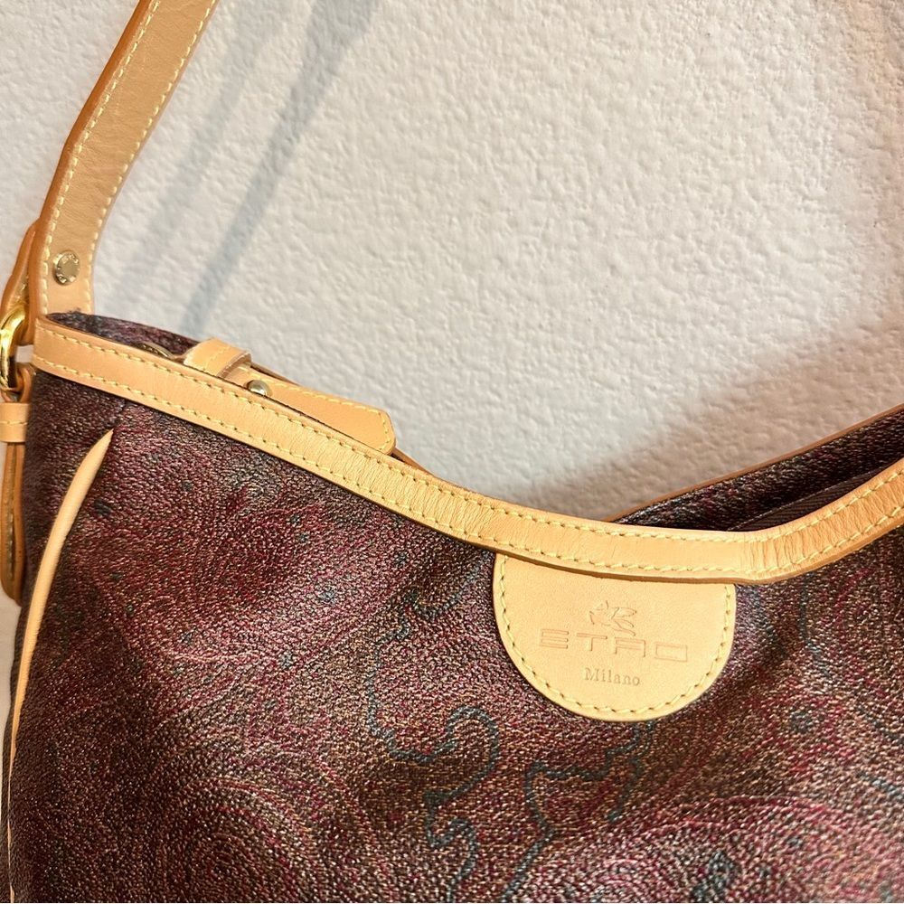 ETRO | Paisley Jacquard leather trimmed shoulder bag - Picture 7 of 13